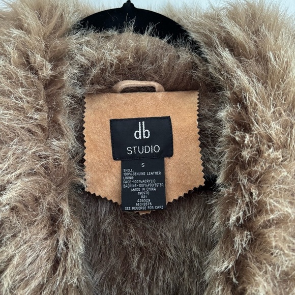 Penny Lane Suede Leather Fur Lined Coat Size Small - Picture 5 of 9